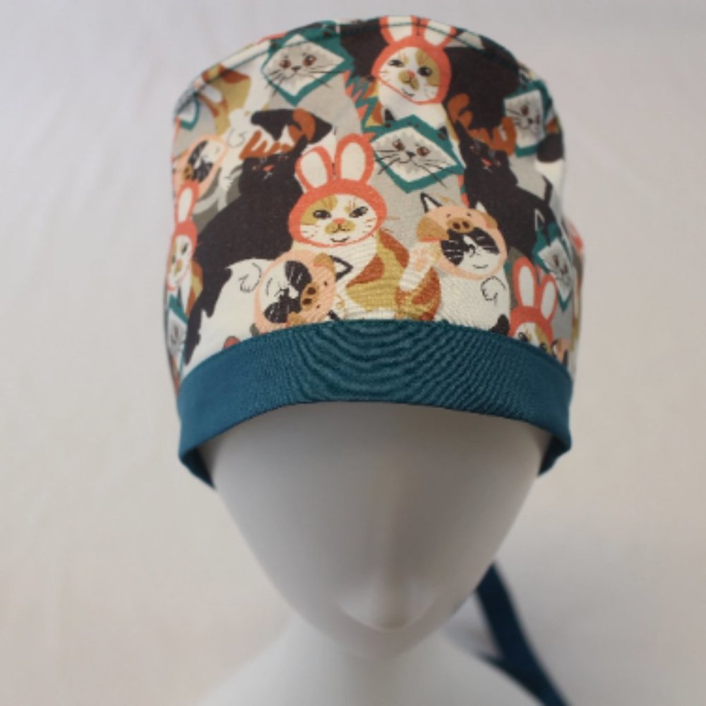Cats in Costumes Surgical Scrub Cap Dentist Vet Chemo Hat